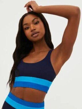 NWT Beach Riot Heidi Colorblock Bikini Top in Marine - Size Medium